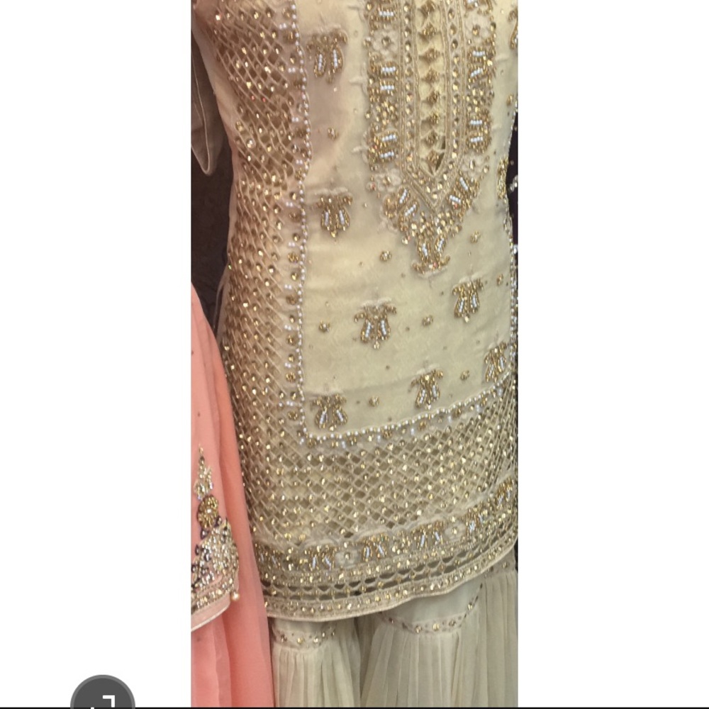 Off white shalwar kameez (available in burgundy)